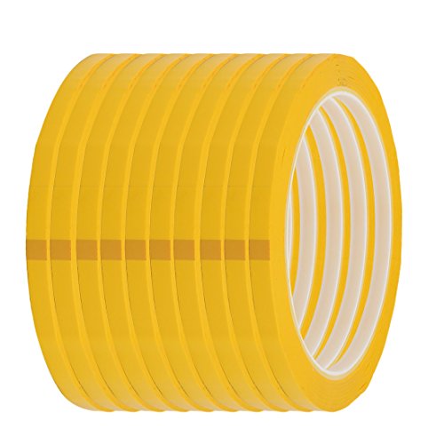 sourcing map 10 STK. Isolierband 5mm Breite 50m Länge PET Selbstklebend Klebeband Gelb von sourcing map