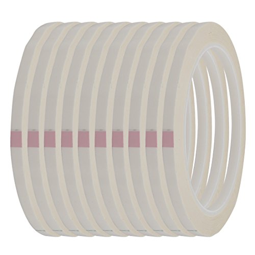 sourcing map 10 STK. Mylar Band 4mm Breite 50m Länge Einseitig Stark Selbstklebend Weiß Klebeband von sourcing map