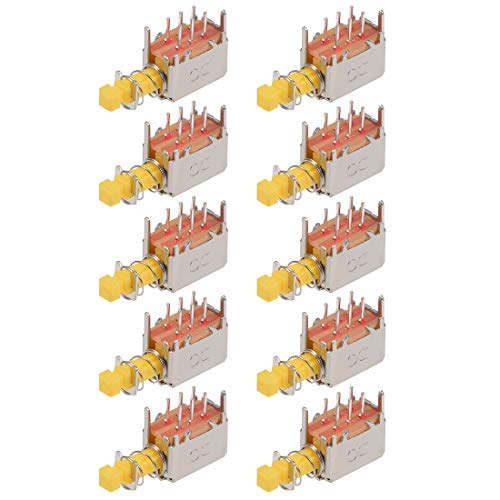 sourcing map 10 Stk. Selbsthemmend Drucktastenschalter DPDT 6 Stifte 1 Position Metall Gelb sourcing map 10 Stk. Selbsthemmend Drucktastenschalter DPDT 6 Stifte 1 Position Metall Gelb von sourcing map