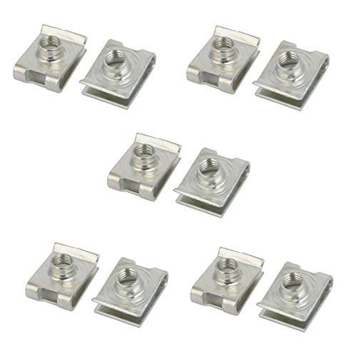 sourcing map 10 Stk. U Mutter M6 Manganstahl U Klammer Schrauben 19mm x 14mm Silberton von uxcell
