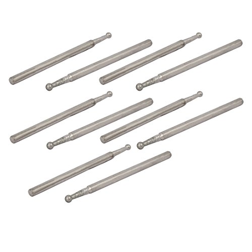 sourcing map 10 Stück 2.35mm Schaft 2mm Dmr. Kopf Kugel Schleifen montiert Bit DE de von uxcell