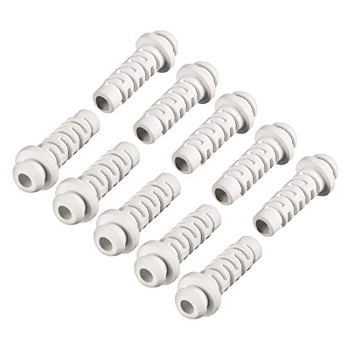 sourcing map 10 Stück 4mm Innendurchmesser PVC Zugentlastung Kabelknickschutz Schutz Weiß DE de von sourcing map