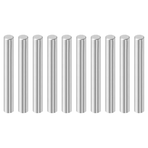 sourcing map 10 Stück 8 mm x 60 mm Dübelstifte, 316L Edelstahl Zylindrische Dübelstifte Regalstütze Peg Pin Stange Befestigungselemente Metall Regal Pegs Silber Ton von sourcing map