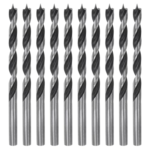 sourcing map 10 Stück Brad Point Bohrer 5mm präzises Schneiden mit Brad Point Spitze für Holz von sourcing map