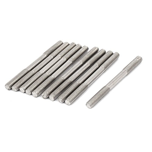 sourcing map 10 Stück Doppelend Gewindestift Schraube Ersatz M5x60mm aus 304 Edelstahl von sourcing map