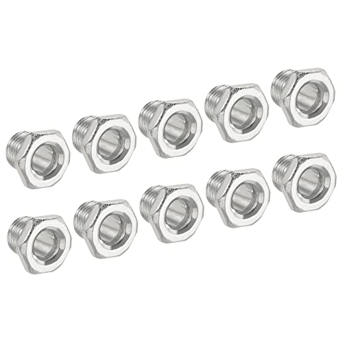 sourcing map 10 Stück Lampenstange 11mm Lang M10 Gewinderohr Sechskant Senkkopf Flachkopf für Kronleuchter Verzinkte Eisen von sourcing map