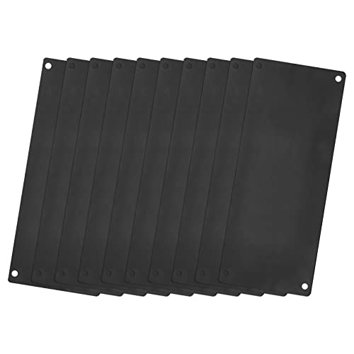 sourcing map 10 Stück Leere Metall Karten 100x50x0.4mm, Schwarz Metallkarte Edelstahl Platte mit 4 Loch, DIY Rohlinge Tag für Klingelschild Visitenkarten Namensschilder Briefkasten Türschilder von sourcing map