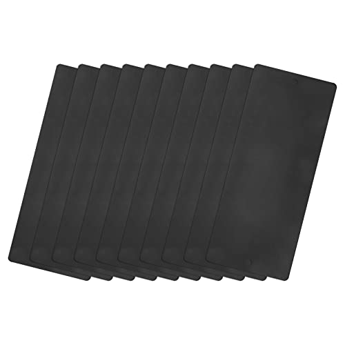 sourcing map 10 Stück Leere Metall Karten 80x40x0.4mm, Schwarz Metallkarte Edelstahl Platte mit 2 Loch, DIY Rohlinge Tag für Klingelschild Visitenkarten Namensschilder Briefkasten Türschilder von sourcing map