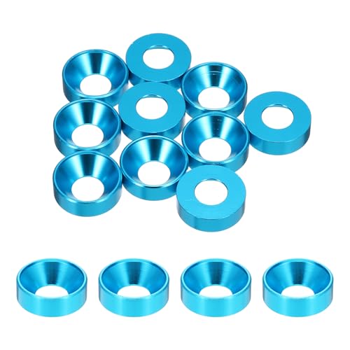 sourcing map 10 Stück M10 Senkbohrungsscheiben, 22 mm, eloxierte Aluminiumlegierung, Kopfdichtungen für Schrauben RC/FPV/PC/Drohnen-Zubehör, hellblau sourcing map 10 Stück M10 Senkbohrungsscheiben, 22 mm, eloxierte Aluminiumlegierung, Kopfdichtungen für Schrauben RC/FPV/PC/Drohnen-Zubehör, hellblau von sourcing map