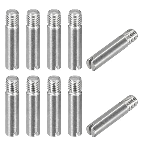 sourcing map 10 Stück M3 x 14mm geschlitzter Zylinderstift aus 304 Edelstahl, Gewindezapfen zur Positionierung für Möbel und Schränke von sourcing map