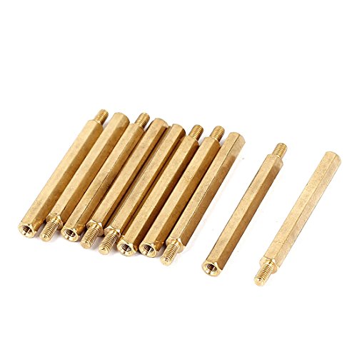 sourcing map 10 Stück M3x40+6mm Stecker/Buchse Messing Sechskant Abstandshalter sourcing map 10 Stück M3x40+6mm Stecker/Buchse Messing Sechskant Abstandshalter von uxcell