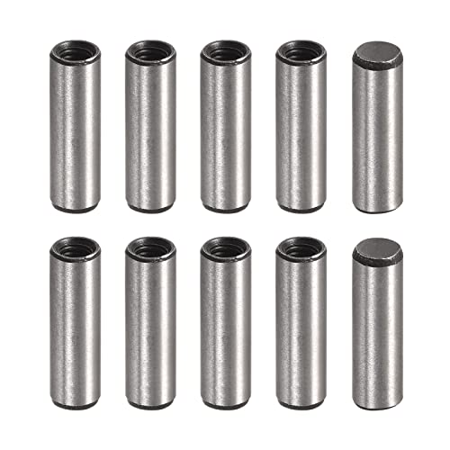 sourcing map 10 Stück M4 Innengewinde Dübelstift 6x20mm Anfasen Flacher Kohlenstoffstahl Zylindrischer Stift Bett Bücherregal Metall Geräte Industriestifte von sourcing map