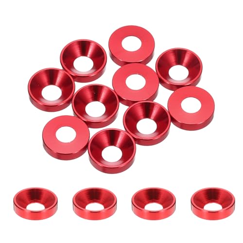 sourcing map 10 Stück M4 Senkbohrungsscheiben, 10 mm, eloxierte Aluminiumlegierung, Kopfdichtungen für Schrauben RC/FPV/PC/Drohnen-Zubehörteile, rot sourcing map 10 Stück M4 Senkbohrungsscheiben, 10 mm, eloxierte Aluminiumlegierung, Kopfdichtungen für Schrauben RC/FPV/PC/Drohnen-Zubehörteile, rot von sourcing map