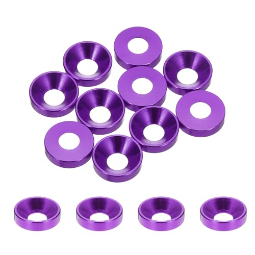 sourcing map 10 Stück M4 Senkbohrungsscheiben, 10 mm, eloxierte Aluminiumlegierung, Kopfdichtungen für Schrauben RC/FPV/PC/Drohnen-Zubehörteile, violett sourcing map 10 Stück M4 Senkbohrungsscheiben, 10 mm, eloxierte Aluminiumlegierung, Kopfdichtungen für Schrauben RC/FPV/PC/Drohnen-Zubehörteile, violett von sourcing map