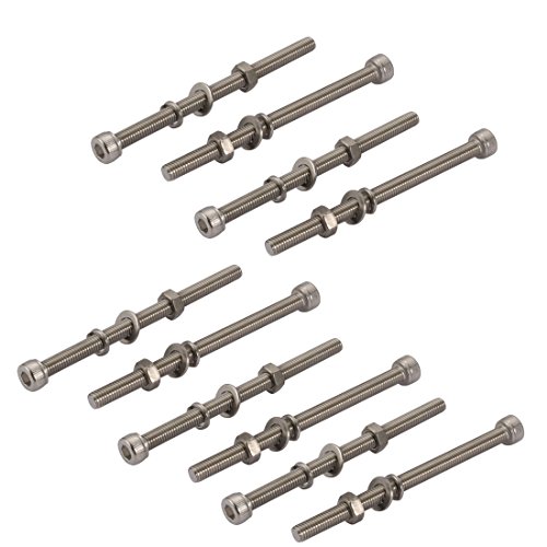 sourcing map 10 Stück M5x80mm 304 Edelstahl gerändelte Innensechskantschrauben Muttern mit Unterlegscheiben sourcing map 10 Stück M5x80mm 304 Edelstahl gerändelte Innensechskantschrauben Muttern mit Unterlegscheiben von sourcing map
