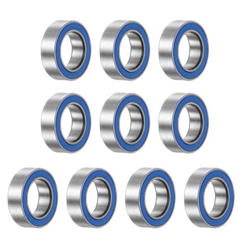 sourcing map 10 Stück MR106-2RS Miniatur-Rillenkugellager 6x10x3mm Gummiabgedichtete Lager für TRX4 1/10 RC Autos, LKWs, 3D-Drucker, P6 (ABEC 3) von sourcing map