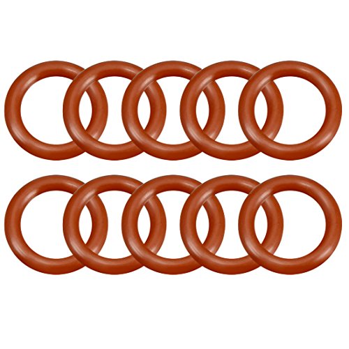 sourcing map 10 Stück Silikon O-Ring 14mmx9,2mmx2,4mm VMQ Dichtring Dichtungsring Dichtung rot von sourcing map
