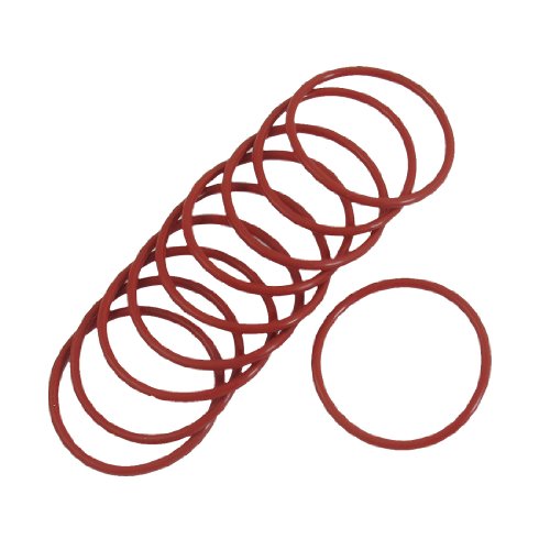 sourcing map 10 Stücke 43mm x 2.5mm Gummi O-Ring Abdichtung rot von uxcell