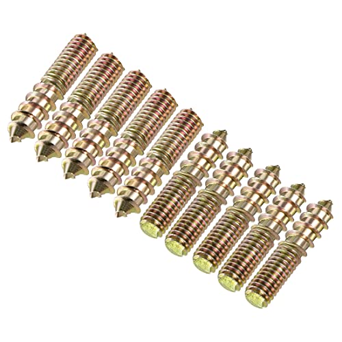 sourcing map 10 Stück M6 Aufhänger Schrauben Länge 1-1/8"(30mm) Doppelkopfschrauben Selbstschneidende Ersatz 6mm Holzgelenk Möbelbeine von sourcing map