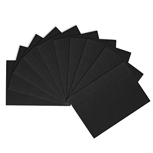 sourcing map 10 Stücke Wellpappe Papierblätter für Kunst und DIY Projekt 7,87 Inch x 11,81 Inch schwarz von sourcing map