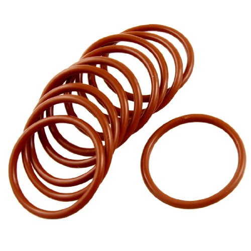 sourcing map 10 Stücke rot Silikon Ring Dichtugring O-Ring Dichtung 34mm x 40mm x 3mm von uxcell