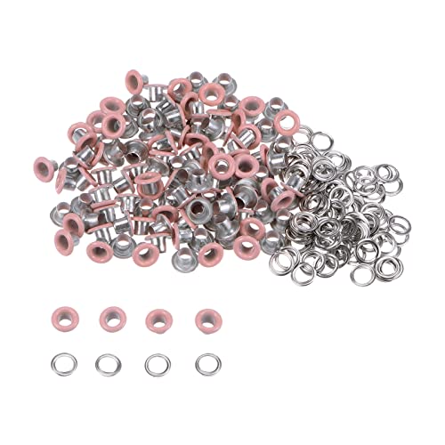 sourcing map 100 Satz Tüllen Kit Metall Ösen 3mm Tülle Werkzeug für Schuhe Kleidung Gürteltasche DIY Projekt Planen Tasche (Rosa) von sourcing map