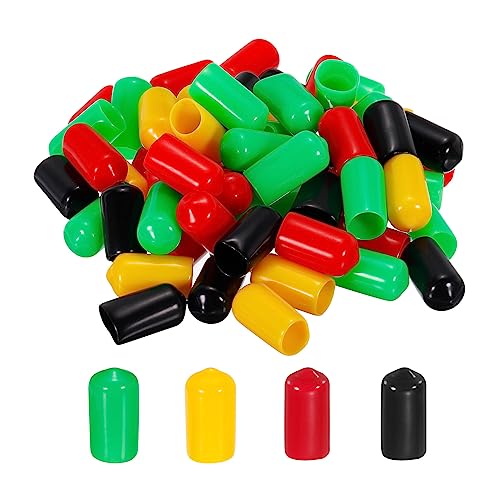 sourcing map 100 Stück Gummi Endkappen 10 mm PVC Vinyl Kunststoffkappe Schutzkappen Abdeckung für Schrauben Bolzen Gewinde Metallstäbe Elektrokabeln Drahtseile Bowdenzug Rund Rohr Zaunpfosten von sourcing map