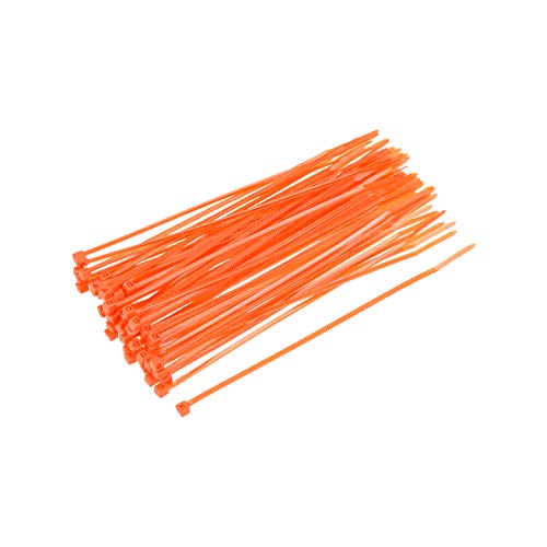 sourcing map 100 Stück Kabelbinder Ersatz 150mmx2.5mm Selbstsichernde Nylon Orange von sourcing map