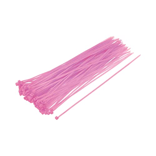 sourcing map 100 Stück Kabelbinder Ersatz 200mmx2.5mm 1.1mm Dicke Selbstsichernde Nylon Rosa von sourcing map