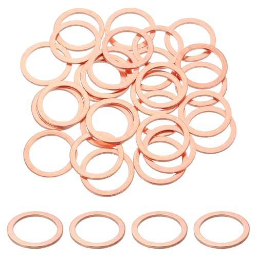 sourcing map 100 Stück M20 flache Unterlegscheiben, Kupfer-Dichtungsringe, 20 mm Innendurchmesser, 26 mm Außendurchmesser, 1,5 mm Dicke, Kupfer-Unterlegscheiben, metrische Dichtung für sourcing map 100 Stück M20 flache Unterlegscheiben, Kupfer-Dichtungsringe, 20 mm Innendurchmesser, 26 mm Außendurchmesser, 1,5 mm Dicke, Kupfer-Unterlegscheiben, metrische Dichtung für von sourcing map