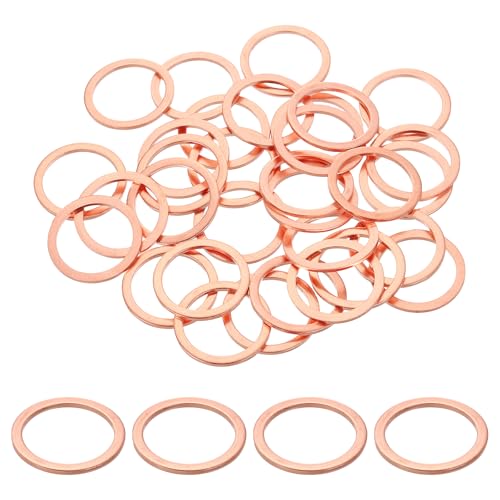 sourcing map 100 Stück M22 flache Unterlegscheiben, Kupfer-Dichtungsringe, 22 mm Innendurchmesser, 28 mm Außendurchmesser, 1,5 mm Dicke, Kupfer-Unterlegscheiben, metrische Dichtung für sourcing map 100 Stück M22 flache Unterlegscheiben, Kupfer-Dichtungsringe, 22 mm Innendurchmesser, 28 mm Außendurchmesser, 1,5 mm Dicke, Kupfer-Unterlegscheiben, metrische Dichtung für von sourcing map