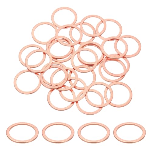 sourcing map 100 Stück M24 flache Unterlegscheiben, Kupfer-Dichtungsringe, 24 mm Innendurchmesser, 30 mm Außendurchmesser, 1,5 mm Dicke, Kupfer-Unterlegscheiben, metrische Dichtung für sourcing map 100 Stück M24 flache Unterlegscheiben, Kupfer-Dichtungsringe, 24 mm Innendurchmesser, 30 mm Außendurchmesser, 1,5 mm Dicke, Kupfer-Unterlegscheiben, metrische Dichtung für von sourcing map