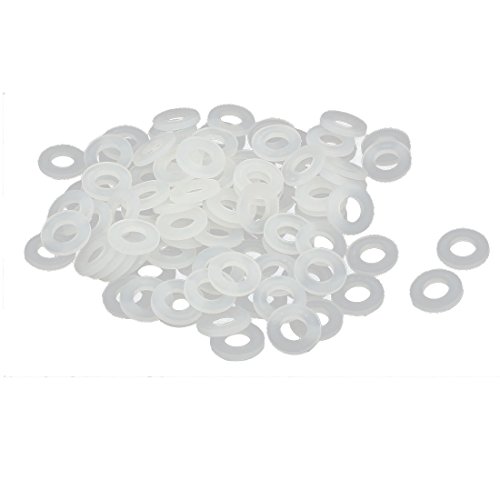 sourcing map 100 Stück Nylon Flache Isolierscheiben Unterlegscheiben Dichtungen Befestigungselement M4 x 8mm x 1mm von uxcell