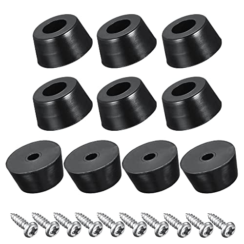 sourcing map 100 Stück Schwarz Gummifüße Schraubbar mit Edelstahlschrauben und Unterlegscheibe, Gummipuffer Schraubfeste 15mm Breite x 8mm Höhe für Schreibtische Stühle Sofas Maschinen von sourcing map