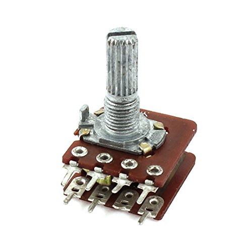 sourcing map 100Kohm 6mm Split Schaft Doppellinear Lautstärkeregler Potentiometer Topf 30mm de von uxcell