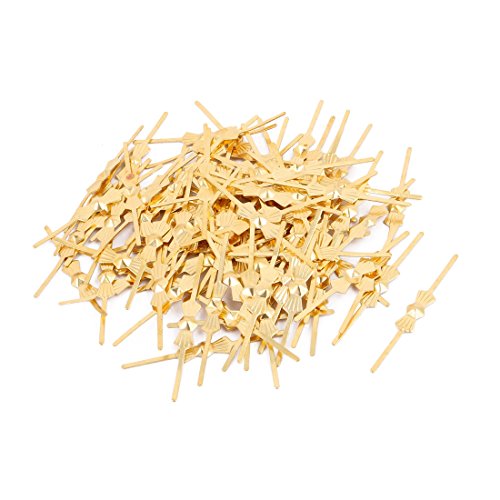 sourcing map 100Pcs Gold Ton 32mm Länge Kronleuchter Verbinder Clip Befestigung Kristall von sourcing map
