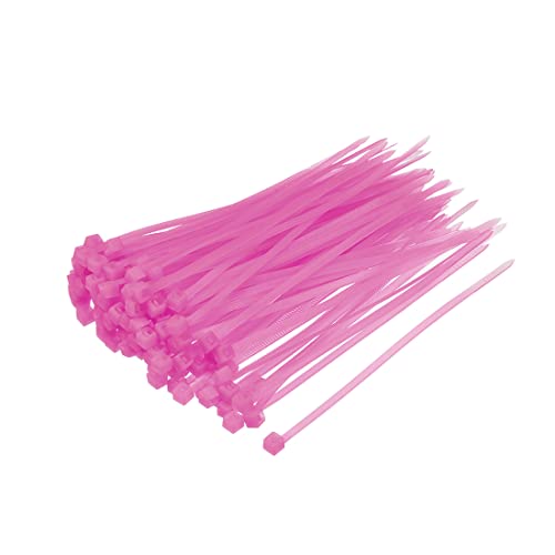 sourcing map 100 Stück Kabelbinder Ersatz 100mmx2.5mm Selbstsichernde-Nylon Rosa von sourcing map