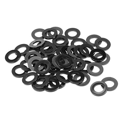 sourcing map 100Stk, Nylon Flache Unterlegscheiben M16 für 16 mm ID Schraubenbolzen 30 mm AD 3 mm Dick Distanzhülsen Dichtungsringe Beilagscheiben für Wasserhahn Rohr Wasserschlauch Schwarz von sourcing map