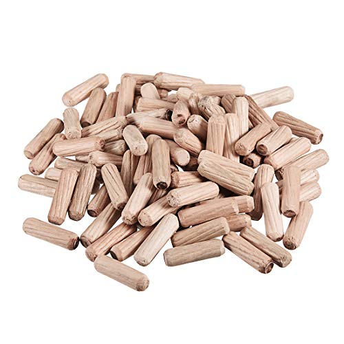 sourcing map 100Stk 1/4"x 3/4"(6x20mm) Holzdübel Stift Ofen Holz geriffelte Getrocknete abgeschrägte Hartholz von sourcing map