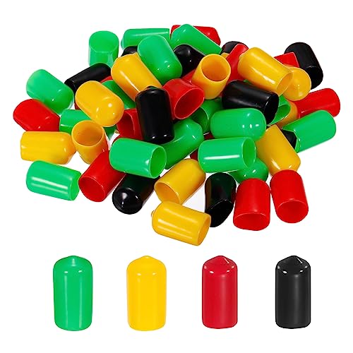 sourcing map 100 Stück Gummi Endkappen 12 mm PVC Vinyl Kunststoffkappe Schutzkappen Abdeckung für Schrauben Bolzen Gewinde Metallstäbe Elektrokabeln Drahtseile Bowdenzug Rund Rohr Zaunpfosten von sourcing map
