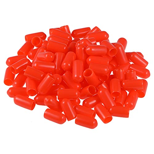 sourcing map 100 Stück Gummi Endkappen 6mm Innendurchm. Gummikappen Runde Schutzkappen Gummi Abdeckung Stopfen Möbelgleiter Bolzen Gewindeschutz für Schrauben Rohr Stuhlbeine, Rot von sourcing map