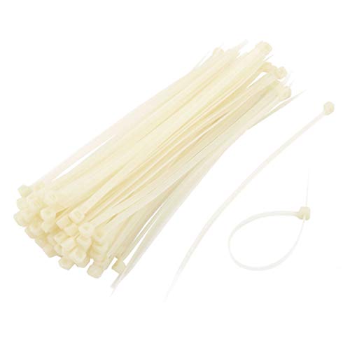 sourcing map 100Stk. Kabelbinder Plastik Selbstverriegelung Wiederverwendbare Kabel Binder 198 x 5mm Beige de von uxcell