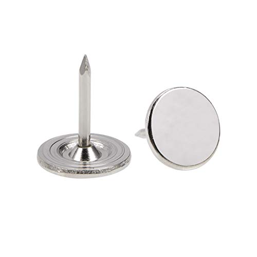 sourcing map 100Stk.Polsternägel Reißzwecken 11mm x 13mm Flachkopfnägeln Pins Silber Farbton von sourcing map
