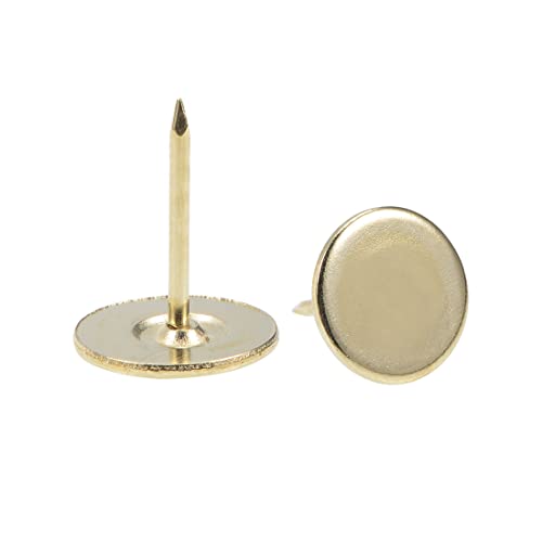 sourcing map 100Stk.Polsternagel 16mmx20mm Flachkopf Möbel Nagel Gold von sourcing map