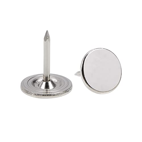 sourcing map 100 Stück Polsternägel, flacher Kopf 11mmx15mm Möbelnägel，Reißnägel für Möbel, Sofa Kopfteile Silber von sourcing map