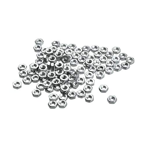 sourcing map 100Stk.Sechskantmuttern M2x0,45 mm Sechskantmutter mit metrischem Grobgewinde Kohlenstoffstahl Silber Farbton sourcing map 100Stk.Sechskantmuttern M2x0,45 mm Sechskantmutter mit metrischem Grobgewinde Kohlenstoffstahl Silber Farbton von sourcing map