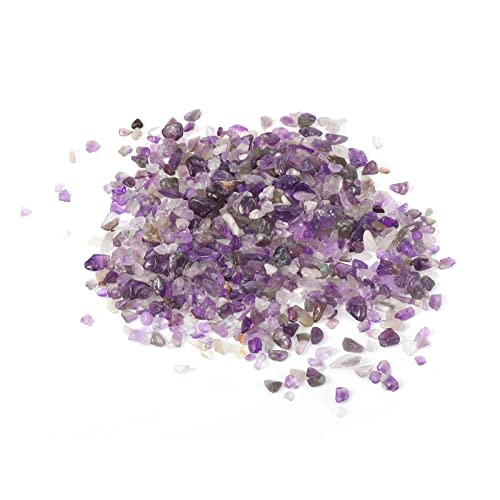 sourcing map 100g/0.22lb 5-7mm Getrommelte Späne Steine Natürlich Gebrochen Kristall Quartz Unregelmäßig Poliert Steine Kies Dekoration für Aquarium Pflanzen Vase Füller Lila von sourcing map