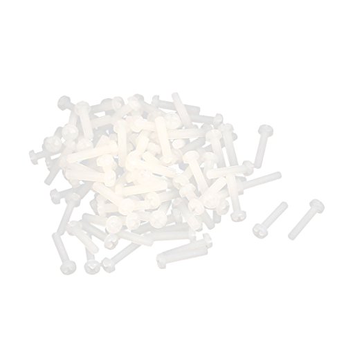 sourcing map 100pcs M2.5 x 12mm Nylon Kreuzschlitz Rundkopf Maschinenschrauben Bolzen Beige de von uxcell