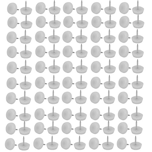 sourcing map 100stk. Zuhause Möbel Fuß Bein Runder Schutz Möbelgleiter Nägel Weiß 16mm Dmr. de von sourcing map