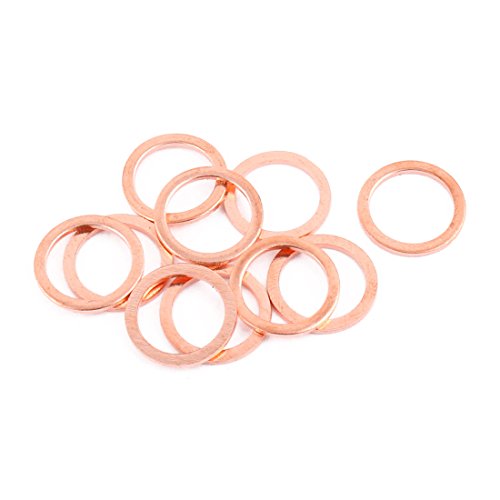 sourcing map 10Stk 16mm x 12mm x 1mm Flach Ring Kupfer Zerquetschen Scheibe Dichtung Befestigung de sourcing map 10Stk 16mm x 12mm x 1mm Flach Ring Kupfer Zerquetschen Scheibe Dichtung Befestigung de von uxcell